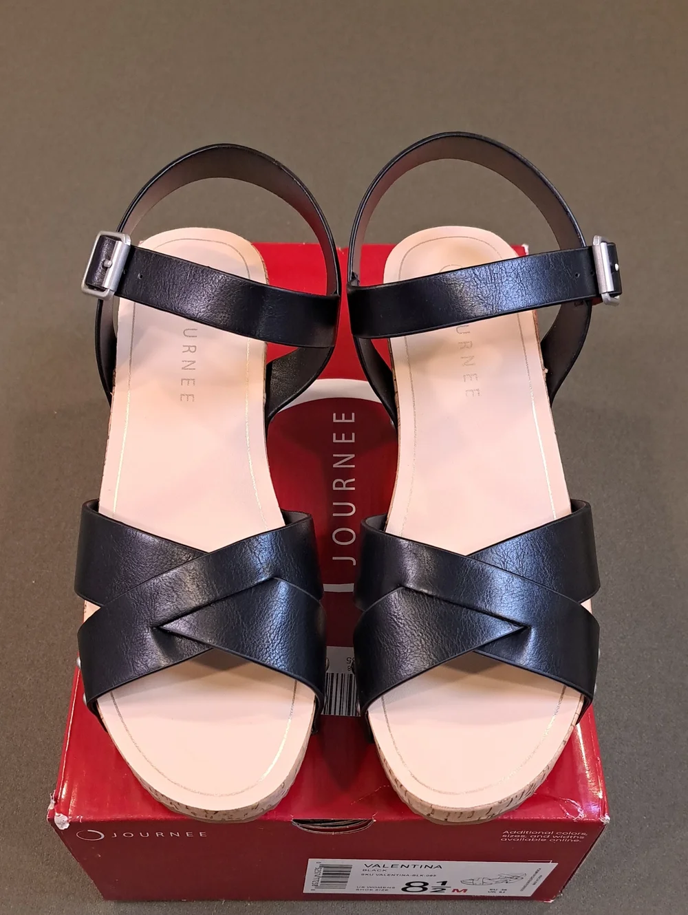 Journee Valentina Platform Sandal - Color: Black - Size: 8.5